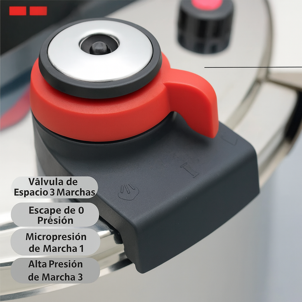 Llévate 2 y Pagá 1 - Olla a Presión MasterTurbo de Acero Inoxidable | A Prueba de Explosiones + REGALO: Kit de Utensilios