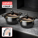 [LLEVATE 2 Y PAGÁ 1] Ollas de Acero Inoxidable Doble Antiexplosión 8 en 1 + Kit de Utensilios | ¡ÚLTIMAS UNIDADES!